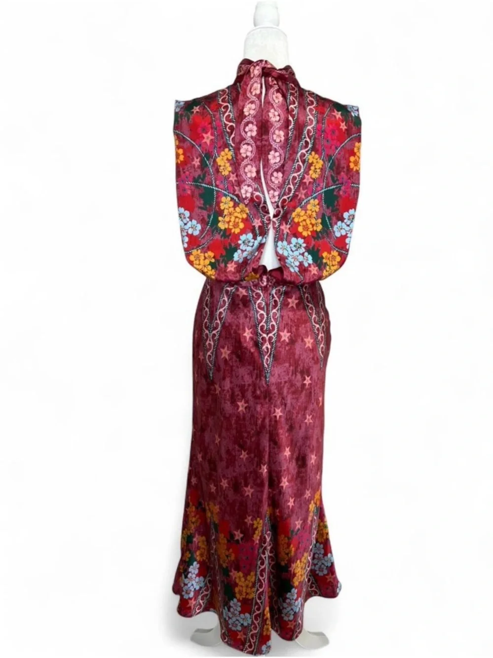 NWT Saloni Fleur Printed Silk-Crepe Midi Dress in the "Hibiscus Flourish". - Picture 5 of 14